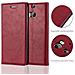 Custodia Compatibile Con Htc One M8 In Rosso Mela - Coperchio Protettiva Con Chiusura Magnetica, Funzione Stand E Tasca Per Le Carte - Foto miniatura 2