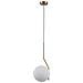 Sospensione Moderna A Sospensione Miele Ottone 1 Luce Con Paralume Bianco, E27 - Foto miniatura 2