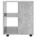 Mobiletto con Ruote Grigio Cemento 60x53x72cm Legno Multistrato - Foto miniatura 2