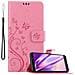 Custodia Compatibile Con Motorola Moto E5 Plus In Rosa Fiore - Coperchio Protettivo In Design Floreale Con Chiusura Magnetica, Funzione Stand E Slot Per Carte - Foto miniatura 1