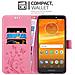 Custodia Compatibile Con Motorola Moto E5 Plus In Rosa Fiore - Coperchio Protettivo In Design Floreale Con Chiusura Magnetica, Funzione Stand E Slot Per Carte - Foto miniatura 2
