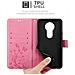 Custodia Compatibile Con Motorola Moto E5 Plus In Rosa Fiore - Coperchio Protettivo In Design Floreale Con Chiusura Magnetica, Funzione Stand E Slot Per Carte - Foto miniatura 5
