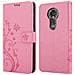 Custodia Compatibile Con Motorola Moto E5 Plus In Rosa Fiore - Coperchio Protettivo In Design Floreale Con Chiusura Magnetica, Funzione Stand E Slot Per Carte - Foto miniatura 7