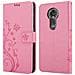 Custodia Compatibile Con Motorola Moto E5 Plus In Rosa Fiore - Coperchio Protettivo In Design Floreale Con Chiusura Magnetica, Funzione Stand E Slot Per Carte - Foto miniatura 8