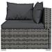 Set Divani Da Giardino 9 Pz Con Cuscini In Polyrattan Grigio - Foto miniatura 6