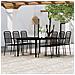 Set Mobili Da Pranzo Per Giardino 7 Pz Nero - Foto miniatura 1