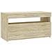 Mobile Porta TV con Luci LED Rovere Sonoma 60x35x40 cm - Foto miniatura 2