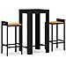 Set Bar Giardino 3 Pz Nero Polyrattan E Legno Massello Acacia - Foto miniatura 2