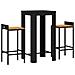 Set Bar Giardino 3 Pz Nero Polyrattan E Legno Massello Acacia - Foto miniatura 3