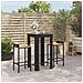 Set Bar Giardino 3 Pz Nero Polyrattan E Legno Massello Acacia - Foto miniatura 1