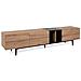 Tv-meubel Met 3 Kleppen - Eiken En Zwart Decor - L 195 X D 37 X H 48 Cm - Nola - Foto miniatura 1
