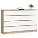 Cassettiera K160, 8 cassetti, 160x40x99 cm, Colore Sonoma Quercia e Bianco - Foto miniatura 1