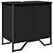 Mobile Lavabo Bagno Nero 60x35x60 Cm In Truciolato - Foto miniatura 2