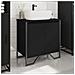 Mobile Lavabo Bagno Nero 60x35x60 Cm In Truciolato - Foto miniatura 3