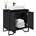 Mobile Lavabo Bagno Nero 60x35x60 Cm In Truciolato - Foto miniatura 1