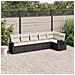 Set Divano Da Giardino 6 Pz Con Cuscini Nero In Polyrattan - Foto miniatura 1