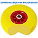 Ruota Piena per Carrello Antiforatura PU Gialla Carriola 25 cm Cerchio in ABS - Foto miniatura 3