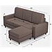 Divano Sakar 3 Posti (tre Sedute Da 60cm) + Pouf Misure Esterne L. 208 P. 155 Colore Talpa - Foto miniatura 3
