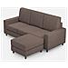 Divano Sakar 3 Posti (tre Sedute Da 60cm) + Pouf Misure Esterne L. 208 P. 155 Colore Talpa - Foto miniatura 1