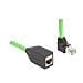 Cavo di prolunga di rete da RJ45 Cat. 6A maschio angolato verso l'alto per femmina SF /UTP adatto per catene portacavi PUR (TPU) 1 m verde - Foto miniatura 1