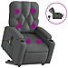 Poltrona Alzapersona Massaggi Elettrica Grigio Scuro Tessuto - Foto miniatura 2
