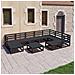 Set Divani Da Giardino 10 Pz Nero In Legno Massello Di Pino - Foto miniatura 8