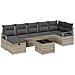 Set di Divani da Giardino  a 8 Pezzi con Cuscini Grigio Chiaro Polyrattan, Divano da Giardino  per 2 Persone con Cuscini Grigio Polyrattan - Foto miniatura 1