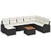 Set Divano da Giardino Black Poly Rattan con Cuscini 9 Pezzi - Foto miniatura 1