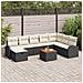 Set Divano da Giardino Black Poly Rattan con Cuscini 9 Pezzi - Foto miniatura 2