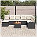 Set Divano da Giardino Black Poly Rattan con Cuscini 9 Pezzi - Foto miniatura 3