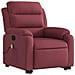Poltrona Alzapersona Massaggio Reclinabile Rosso Vino Tessuto - Foto miniatura 4