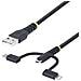 Cavo di Ricarica USB robusto da 1m, Da USB a Lightning /Micro-USB /Tipo-C, certificato Apple MFi, rivestimento in aramide, cavo universale di ricarica USB 3 in 1 per iPhone /iPad /Android - Foto miniatura 1