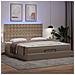 Struttura Letto Pouf con Materasso 180x200 cm Similpelle - Foto miniatura 3