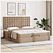Struttura Letto Pouf con Materasso 180x200 cm Similpelle - Foto miniatura 4