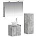 Set di mobili per il bagno 4 pcs Grigio Cemento - Foto miniatura 1