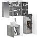 Set di mobili per il bagno 4 pcs Grigio Cemento - Foto miniatura 2