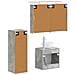 Set di mobili per il bagno 4 pcs Grigio Cemento - Foto miniatura 3