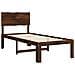 Letto Singolo con Testiera ROSTOCK Marrone Scuro 100 x 200 cm - Foto miniatura 3