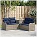 Set di divani 5 pz Grigio e Blu Navy Rattan sintetico e Acciaio - Foto miniatura 5