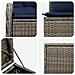 Set di divani 5 pz Grigio e Blu Navy Rattan sintetico e Acciaio - Foto miniatura 8