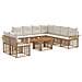 Set Divano da Giardino 10 pz Naturale e Bianco Crema polyrattan - Foto miniatura 1
