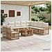 Set Divano da Giardino 10 pz Naturale e Bianco Crema polyrattan - Foto miniatura 8