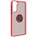 Cover Samsung Galaxy S21 Anello In Metallo Funzione Supporto Rosso - Foto miniatura 4