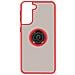 Cover Samsung Galaxy S21 Anello In Metallo Funzione Supporto Rosso - Foto miniatura 1