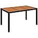 Tavolo Da Giardino Piano In Legno Nero 150x90x75 Cm Polyrattan - Foto miniatura 2