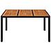 Tavolo Da Giardino Piano In Legno Nero 150x90x75 Cm Polyrattan - Foto miniatura 3