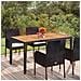 Tavolo Da Giardino Piano In Legno Nero 150x90x75 Cm Polyrattan - Foto miniatura 1