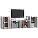 Set Di Mobili Porta Tv 4 Pz Grigio Sonoma In Legno Multistrato - Foto miniatura 3