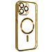 Cover Magsafe Per Iphone 13 Pro Max Silicone Protezione Camera Bordo Cromato Oro - Foto miniatura 2