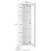 Vetrina Vladimiro, Credenza A 1 Anta Con Ripiani In Vetro, Mobile Da Soggiorno Multiuso, 100% Made In Italy, Cm 40x30h180, Antracite - Foto miniatura 3